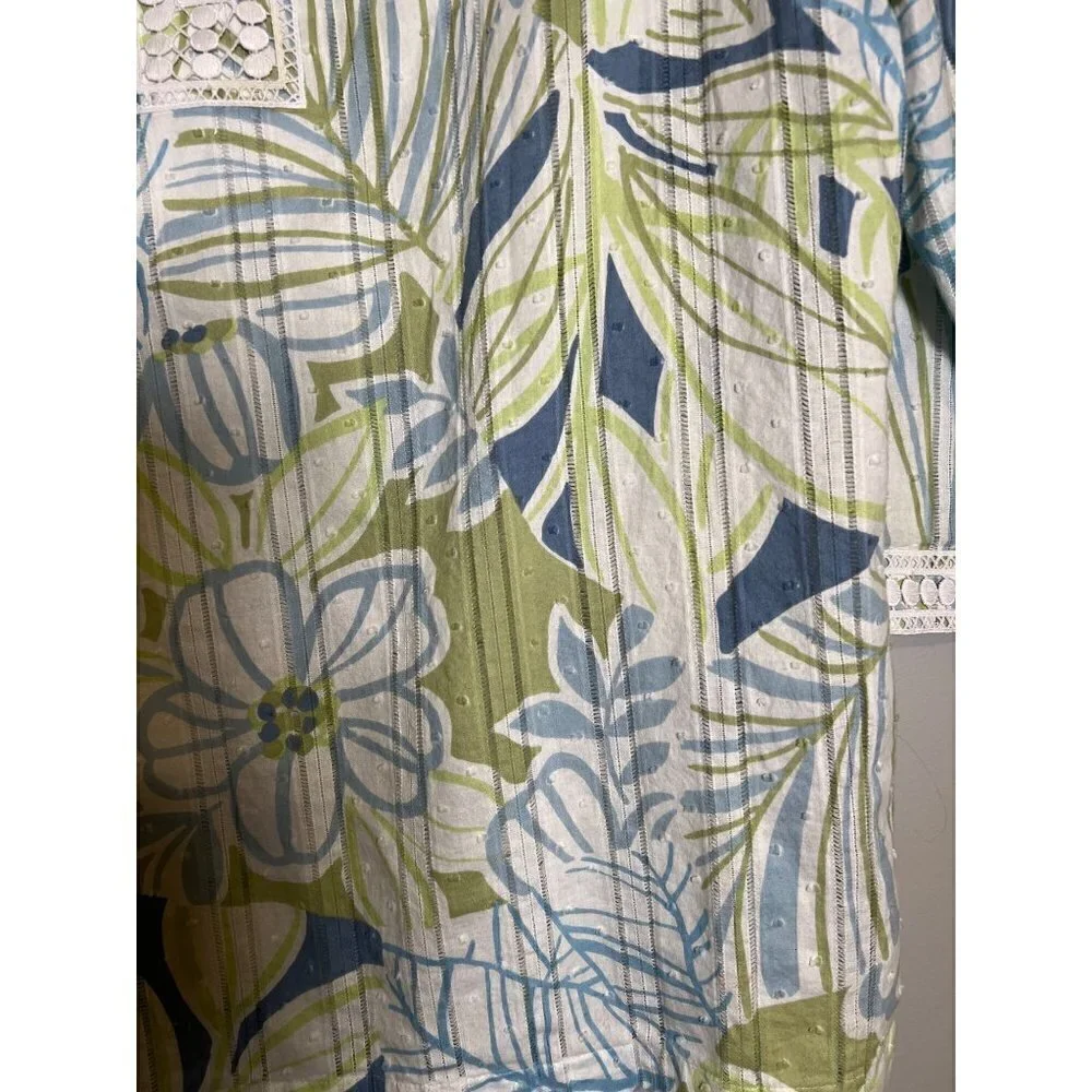 ALFRED Dunner Women's Top Floral Pattern with Lace Size 14 Petite - Picture 11 of 12